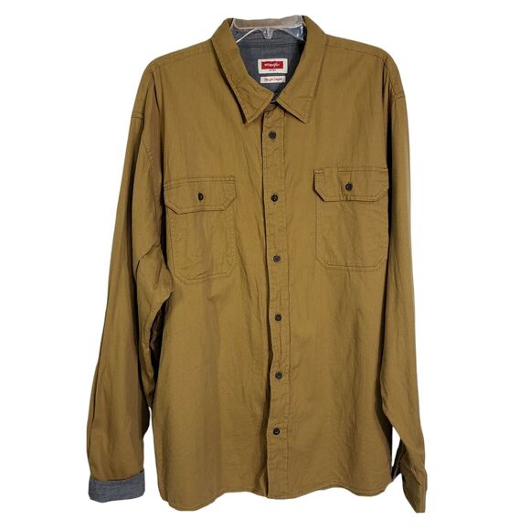Wrangler Men's Shirt Size 2XL Flex for Comfort Button Long Sleeve Stretch Woven - Picture 3 of 11